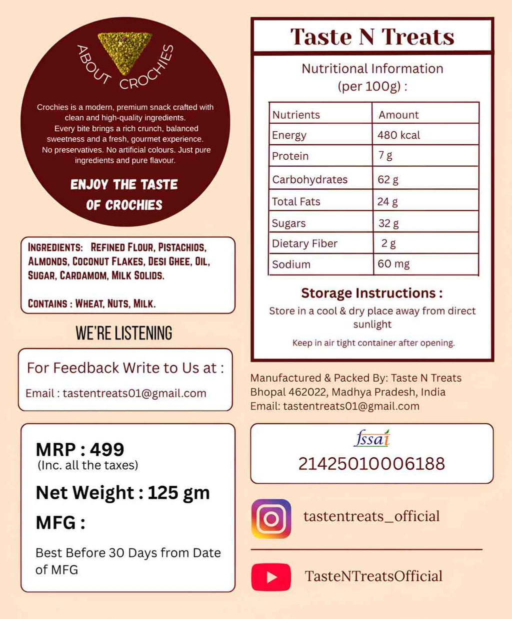 Premium Crochies – Pistachio Crunch