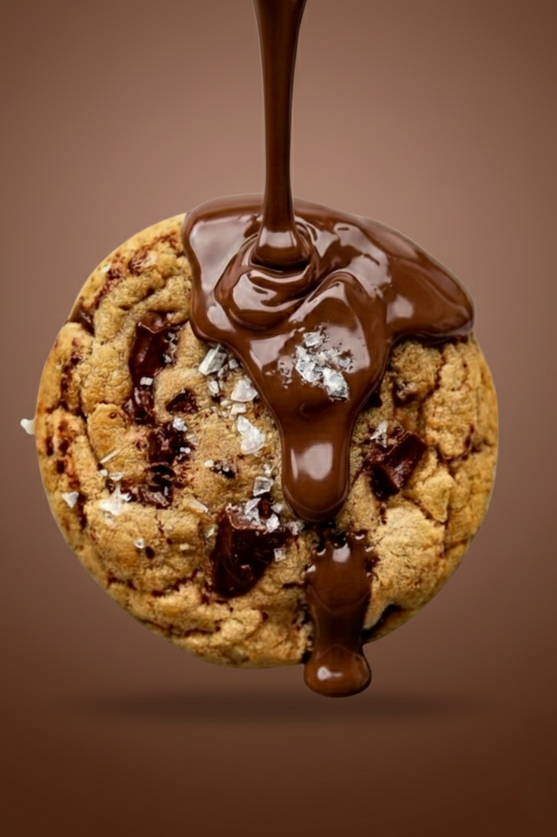 Eggless Chocolate chip Cookies with Chocolate Dip
